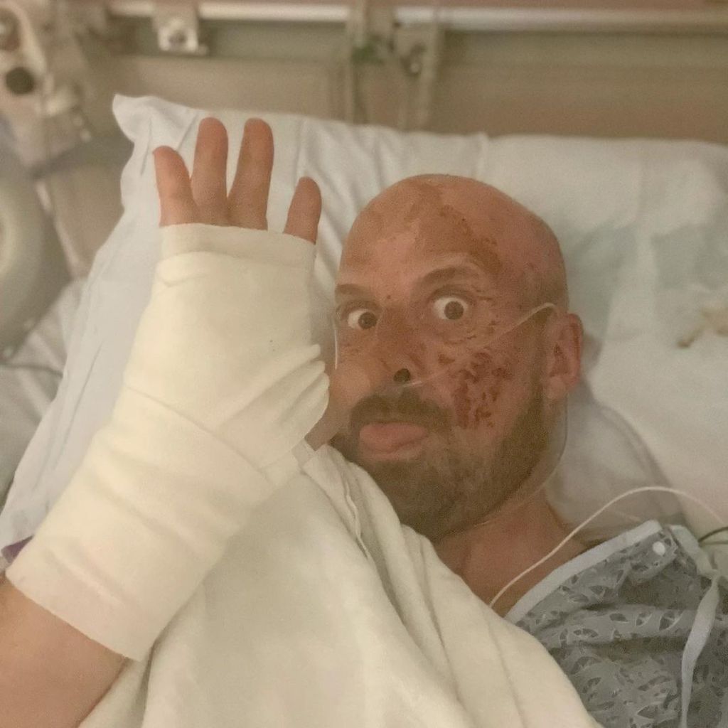 Jonathan Goodwin in seinem Krankenbett