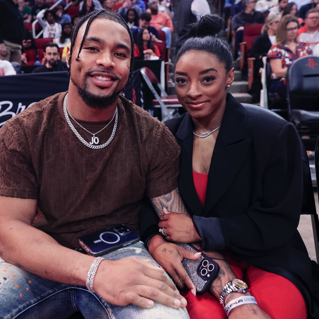 Jonathan Owens und Simone Biles im Januar 2024