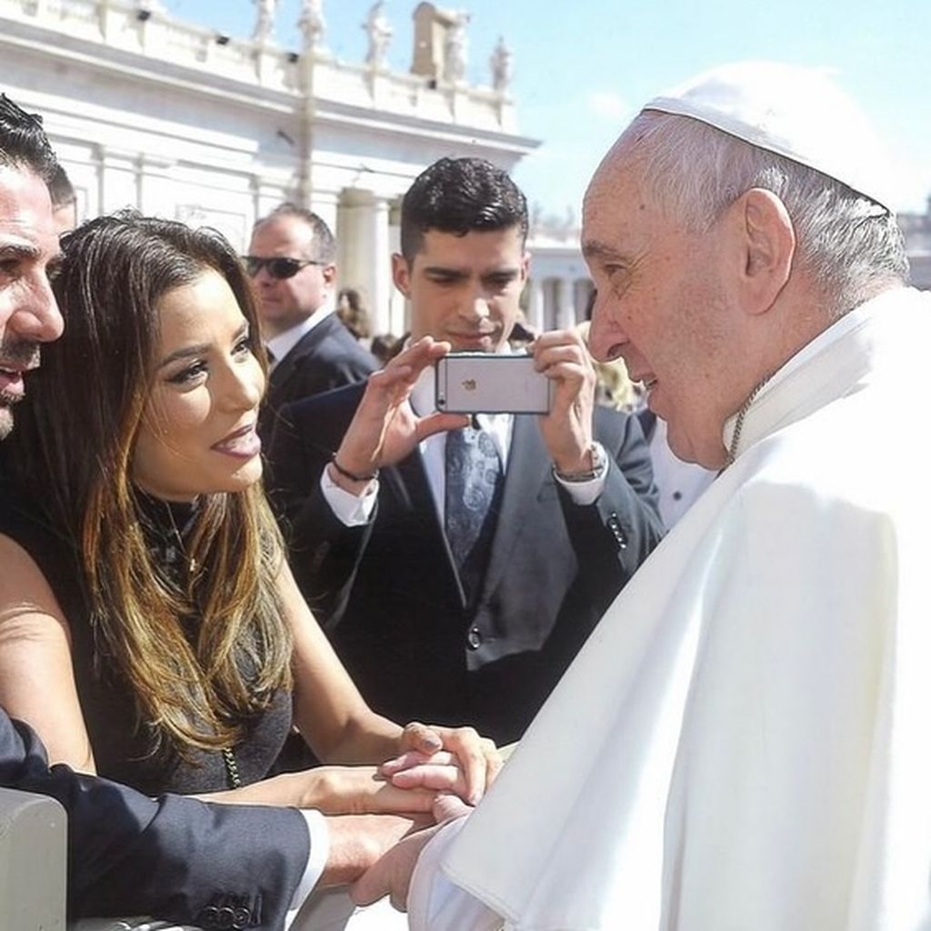 José Bastón, Eva Longoria und Papst Franziskus I.