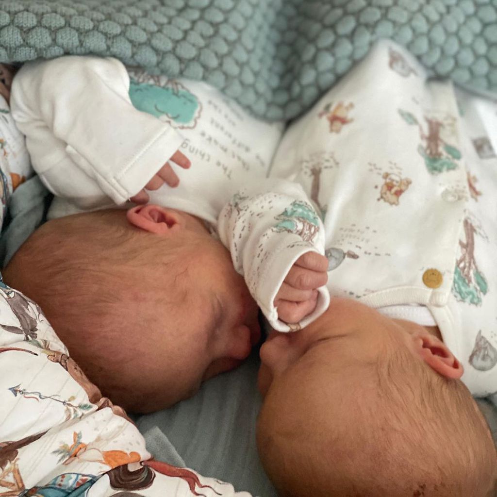 Josephine Welschs Zwillinge im April 2020