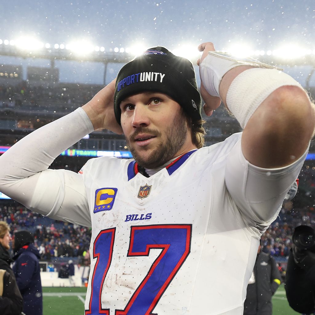 Josh Allen nach dem 35:31-Sieg der Buffalo Bills bei den New England Patriots in Foxborough, Dezember 2025