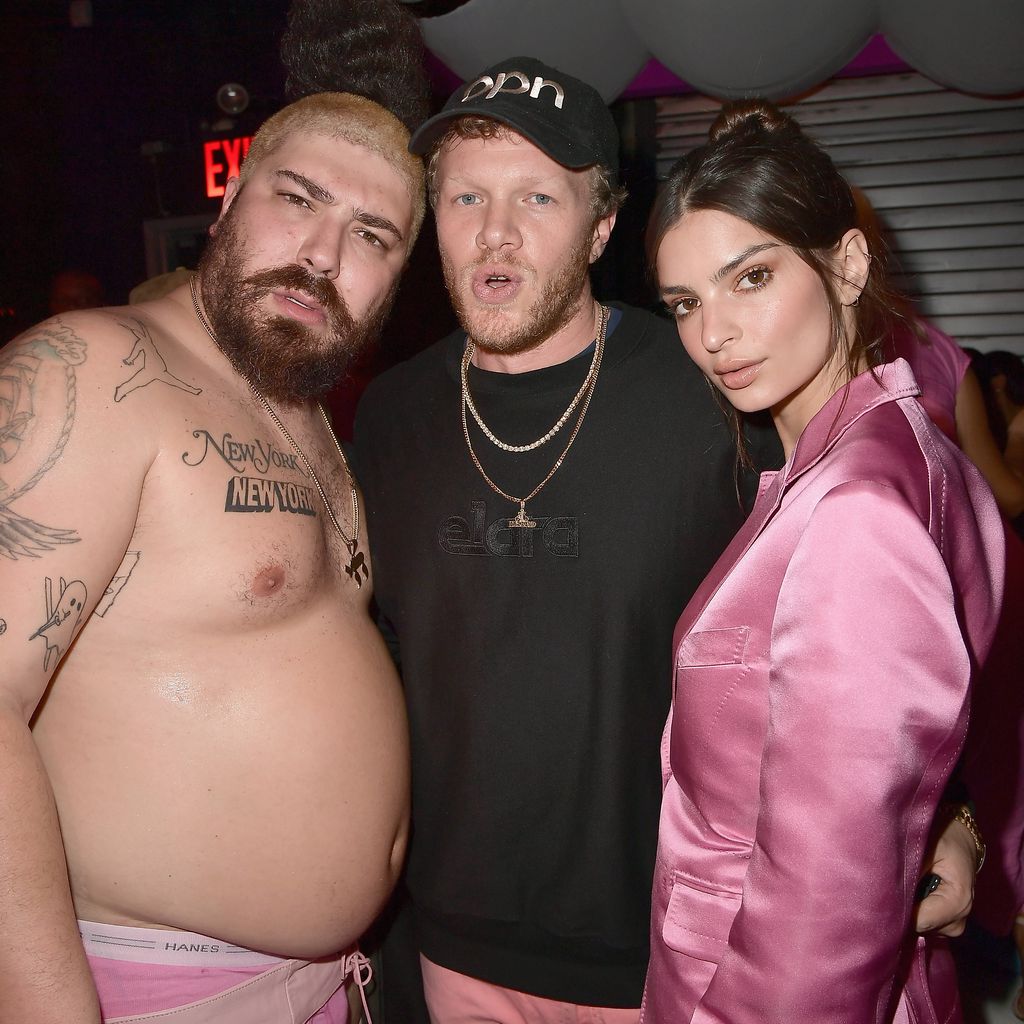 Josh Ostrovsky aka The Fat Jew, Sebastian Bear-McClard and Emily Ratajkowski