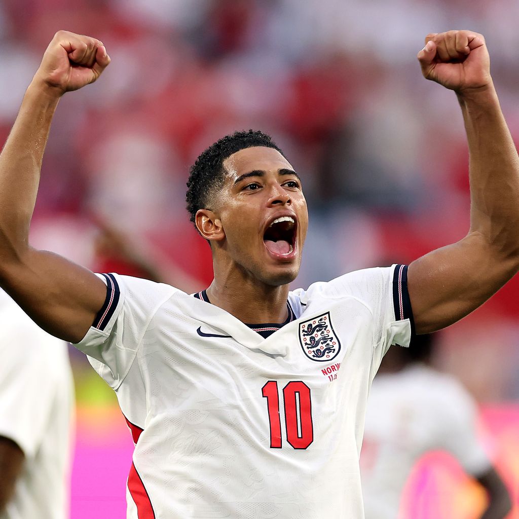 Jude Bellingham jubelt nach Englands 2:1-Sieg gegen Norwegen im WM-Viertelfinale in Miami Gardens