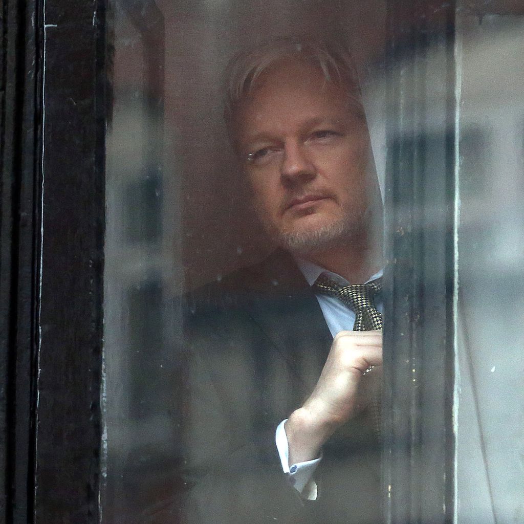 Julian Assange in der ecuadorianischen Botschaft in London