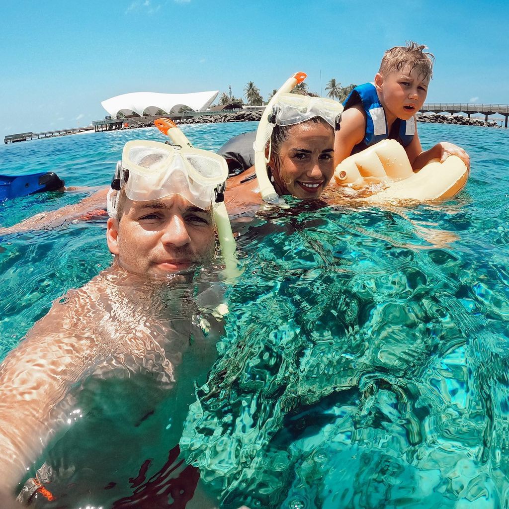 Julian Engels, Sarah Engels und Alessio Lombardi im April 2022