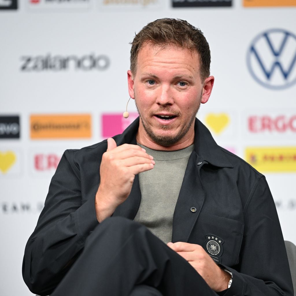 Julian Nagelsmann spricht bei der Kaderbekanntgabe der DFB-Elf für die WM 2026 in Frankfurt am Main