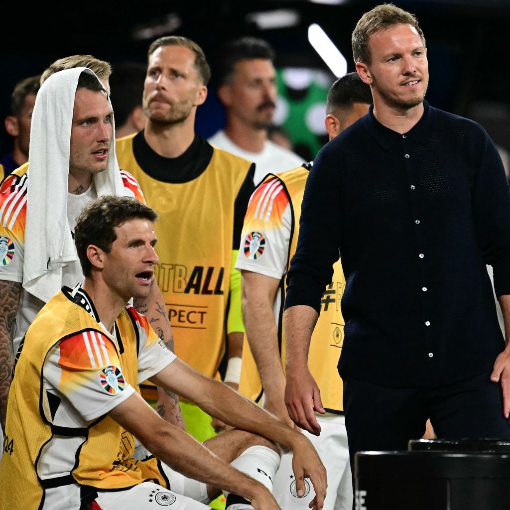 Julian Nagelsmann und sein Team beim Spiel gegen Dänemark