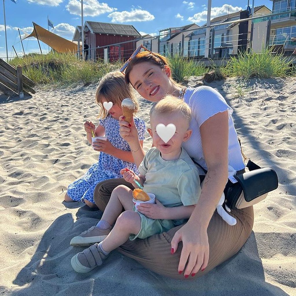 Julita mit ihren Kindern Mila und Leo