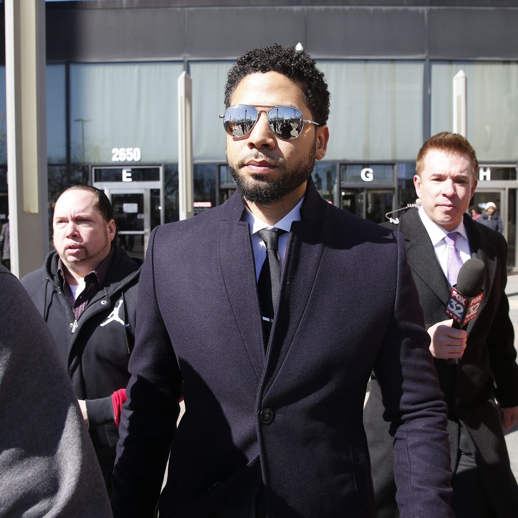 Jussie Smollett vor dem Gerichtsgebäude in Chicago