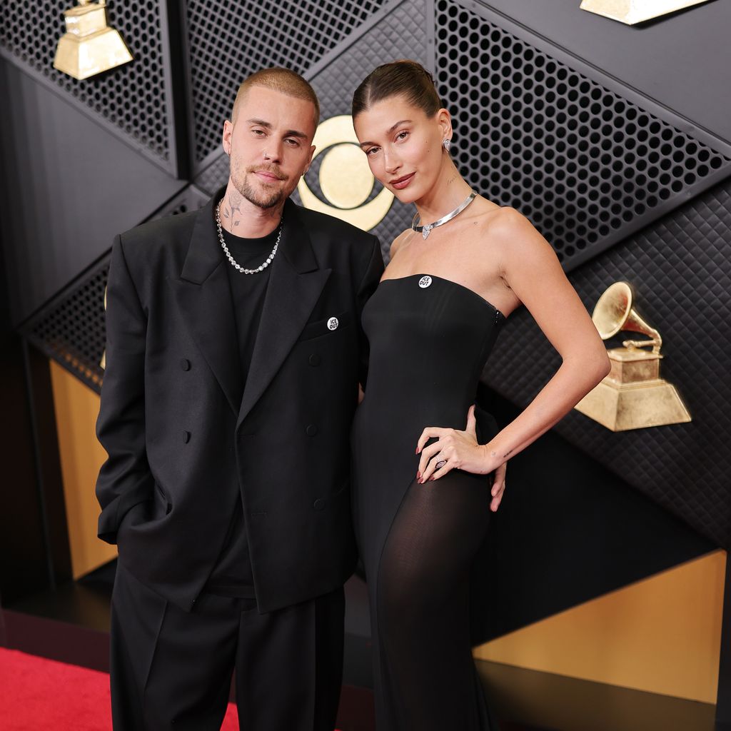 Justin Bieber und Hailey Bieber bei den 68. Grammy Awards in Los Angeles