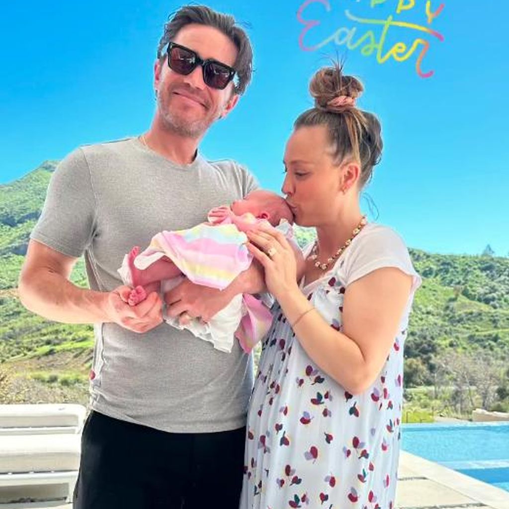 Kaley Cuoco und Tom Pelphrey mit ihrer Tochter Matilda im April 2023