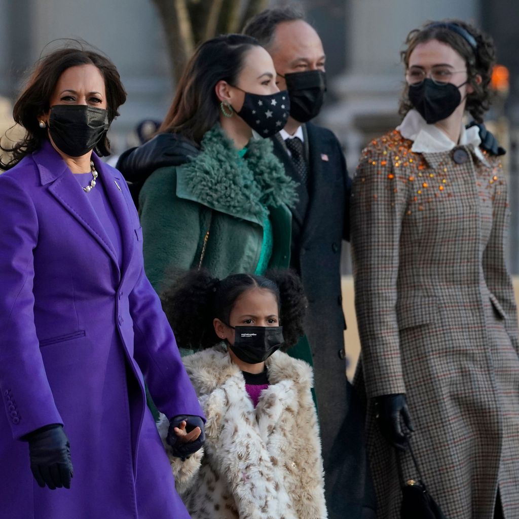 Kamala Harris, ihr Mann Doug Emhoff und ihre Familie in Washington D.C. im Januar 2021