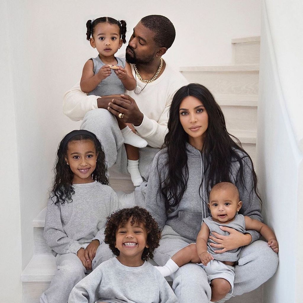 Kanye West und Kim Kardashian mit ihren Kindern North, Saint, Psalm und Chicago, 2019