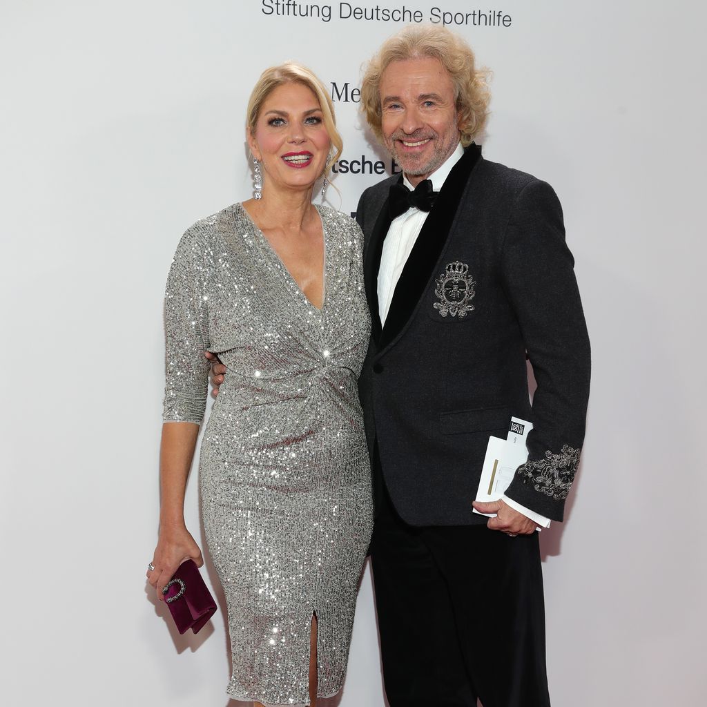 Karina Mroß und Thomas Gottschalk beim Ball des Sports 2020 in Wiesbaden