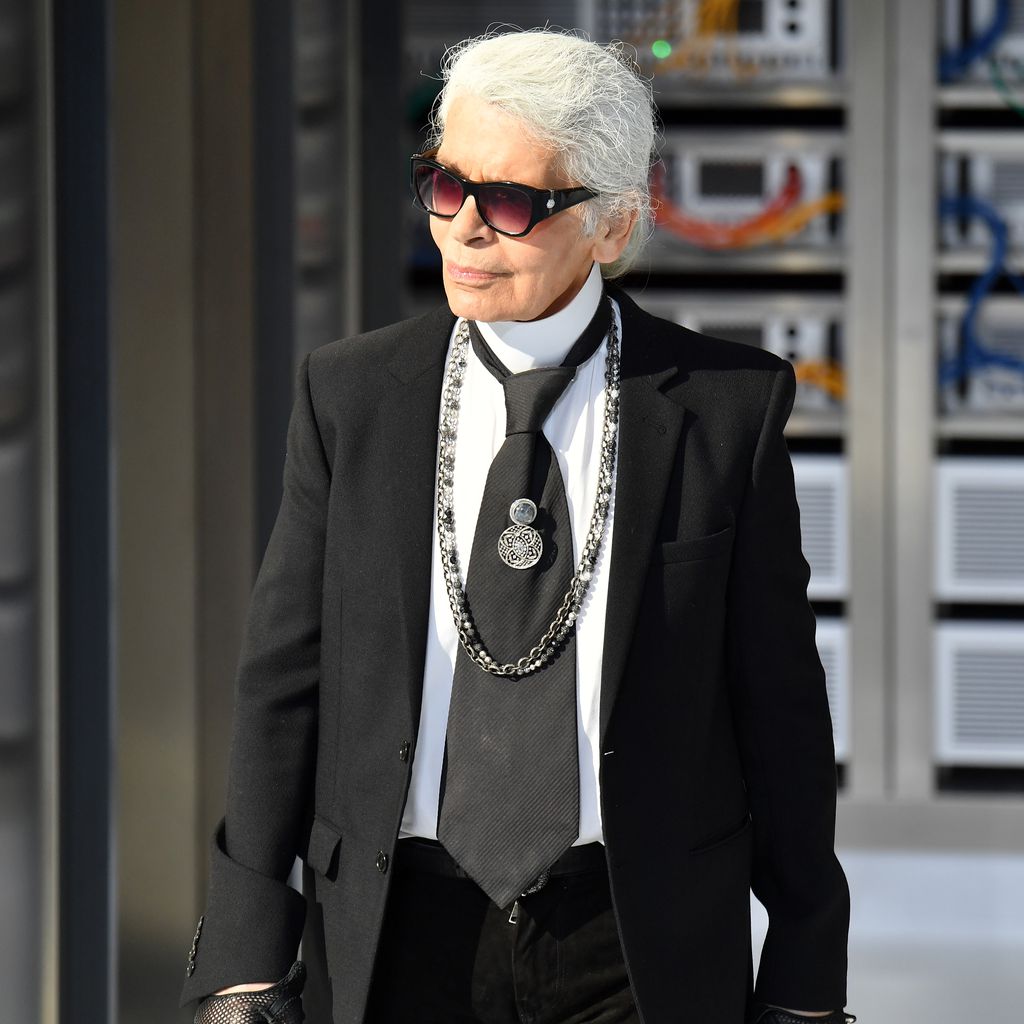 Karl Lagerfeld auf der Chanel-Fashionshow in Paris im Oktober 2016