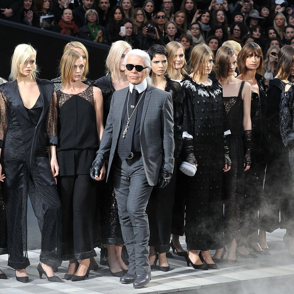 Karl Lagerfeld bei einer Chanel-Show in Paris, 2011