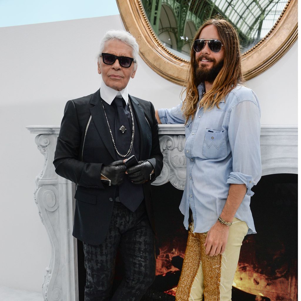 Karl Lagerfeld und Jared Leto, 2014 in Paris