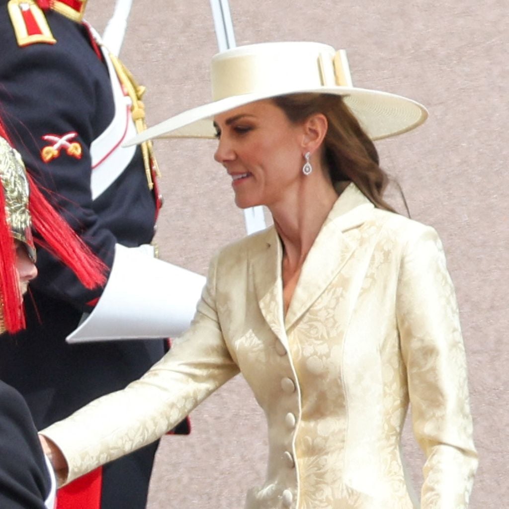 Kate, Prinzessin von Wales, trifft zum Order of the Garter Service in der St George's Chapel in Windsor ein
