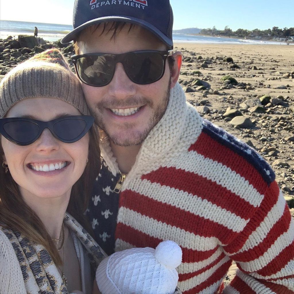 Katherine Schwarzenegger, Chris Pratt und ihre Tochter Lyla im Dezember 2020