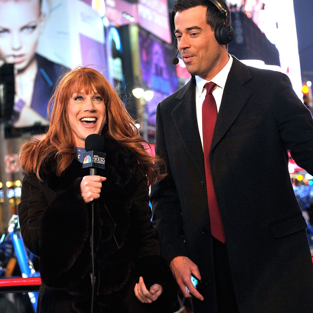 Kathy Griffin mit Carson Daly am Time Square