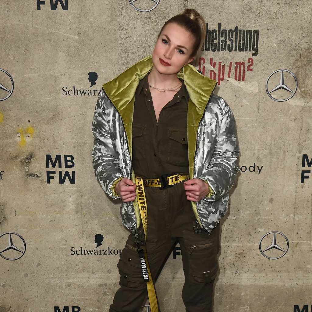 Katja Kalugina bei der Mercedes-Benz Fashion Week in Berlin