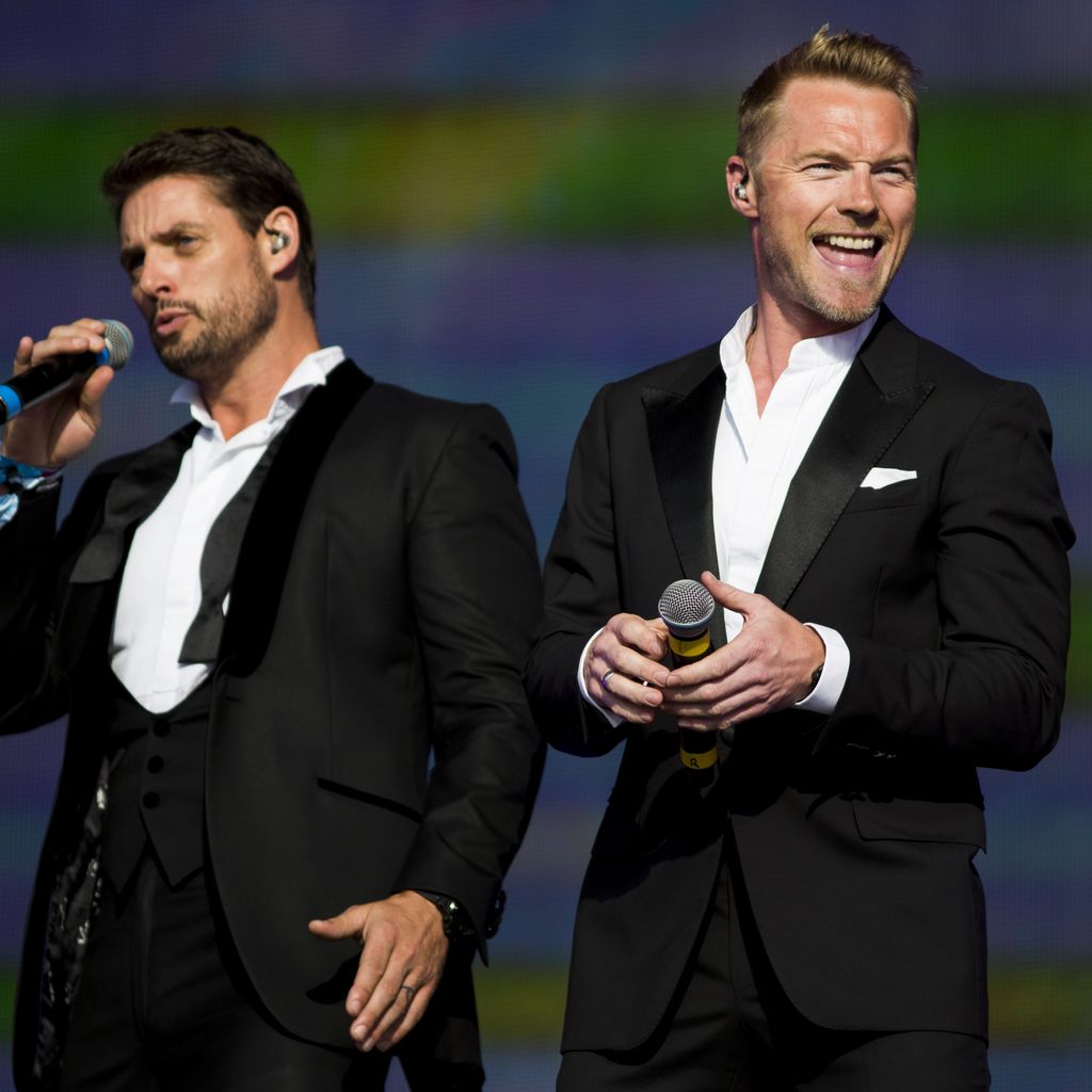 Keith Duffy mit Ronan Keating beim British Summer Time Festival, Juli 2014