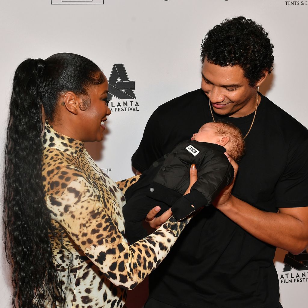 Keke Palmer und Darius Jackson mit ihrem Baby Leodis im April 2023