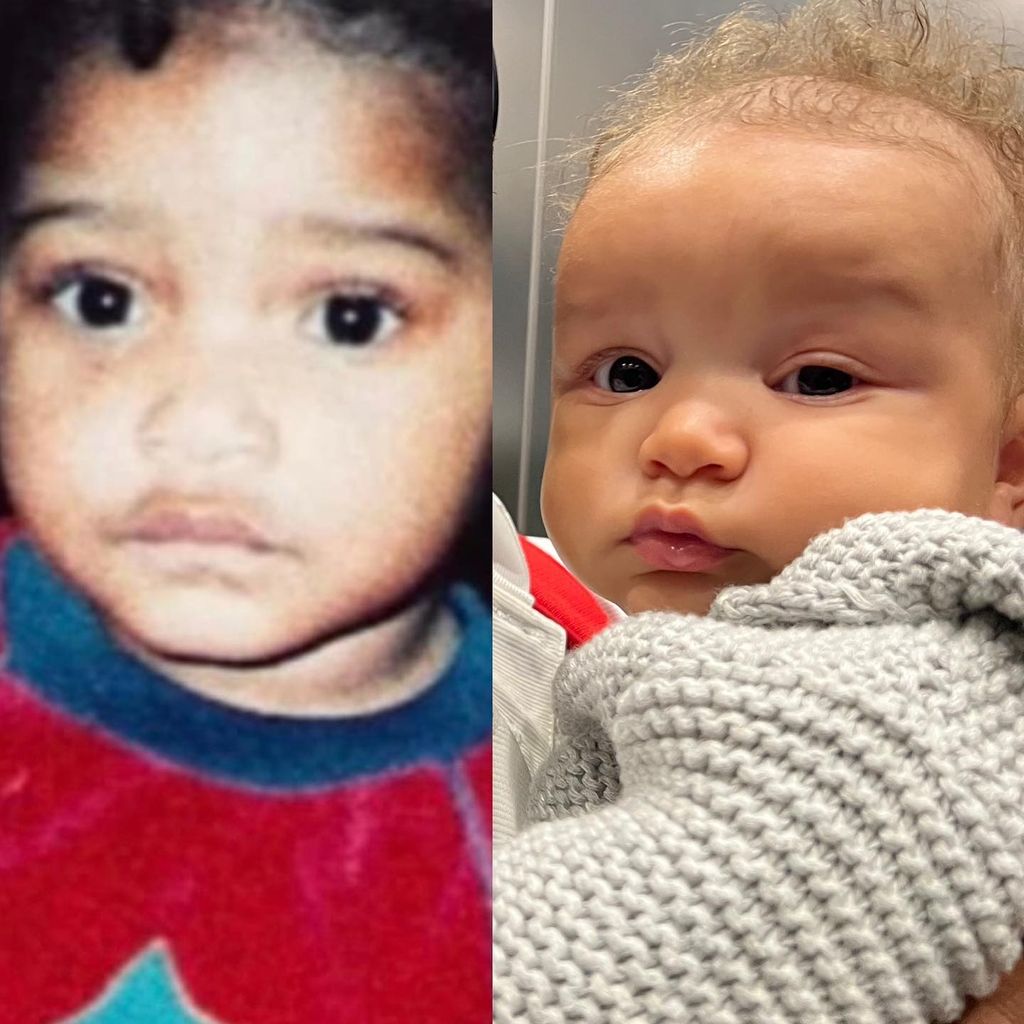 Links: Keke Palmer als Baby, rechts: Söhnchen Leodis
