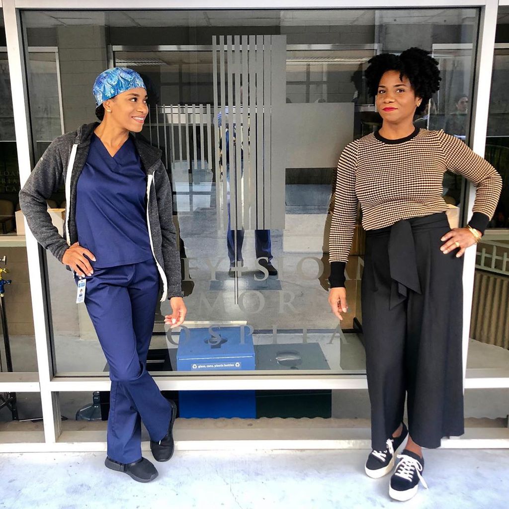 Kelly und Crystal McCreary am Set von "Grey's Anatomy"