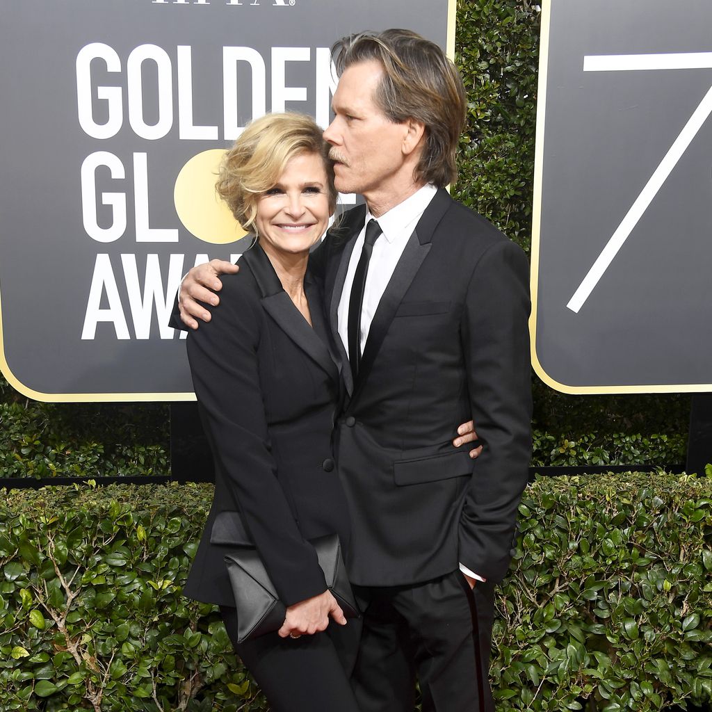 Schauspieler Kevin Bacon und Kyra Sedgwick bei den Golden Globes 2018