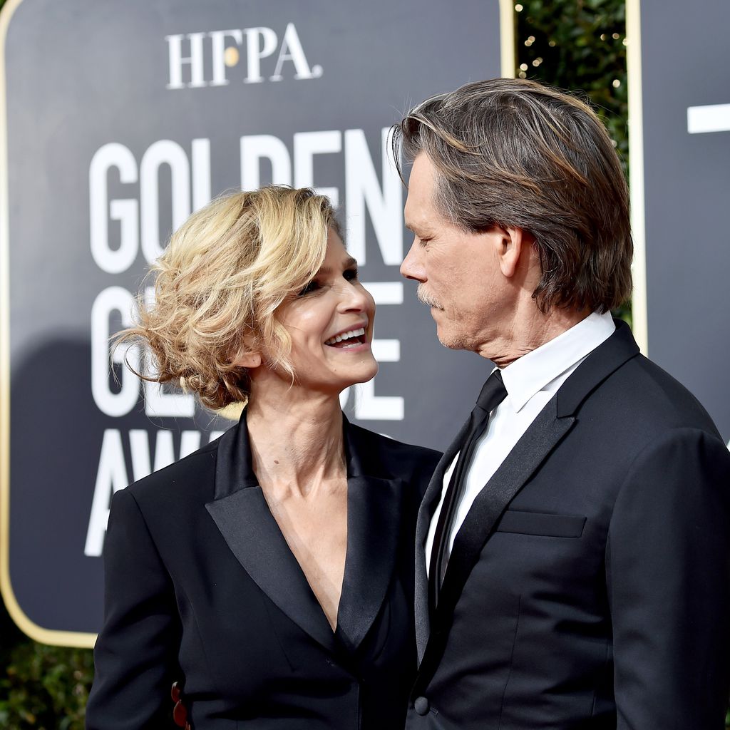 Schauspieler Kevin Bacon und Kyra Sedgwick bei den Golden Globes 2018