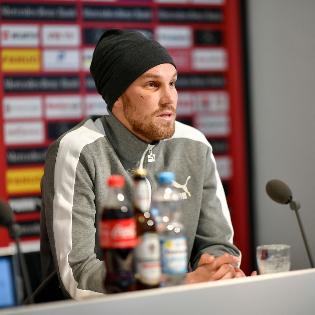 Kevin Großkreutz bei der Pressekonferenz zu seiner Entlassung beim VfB Stuttgart