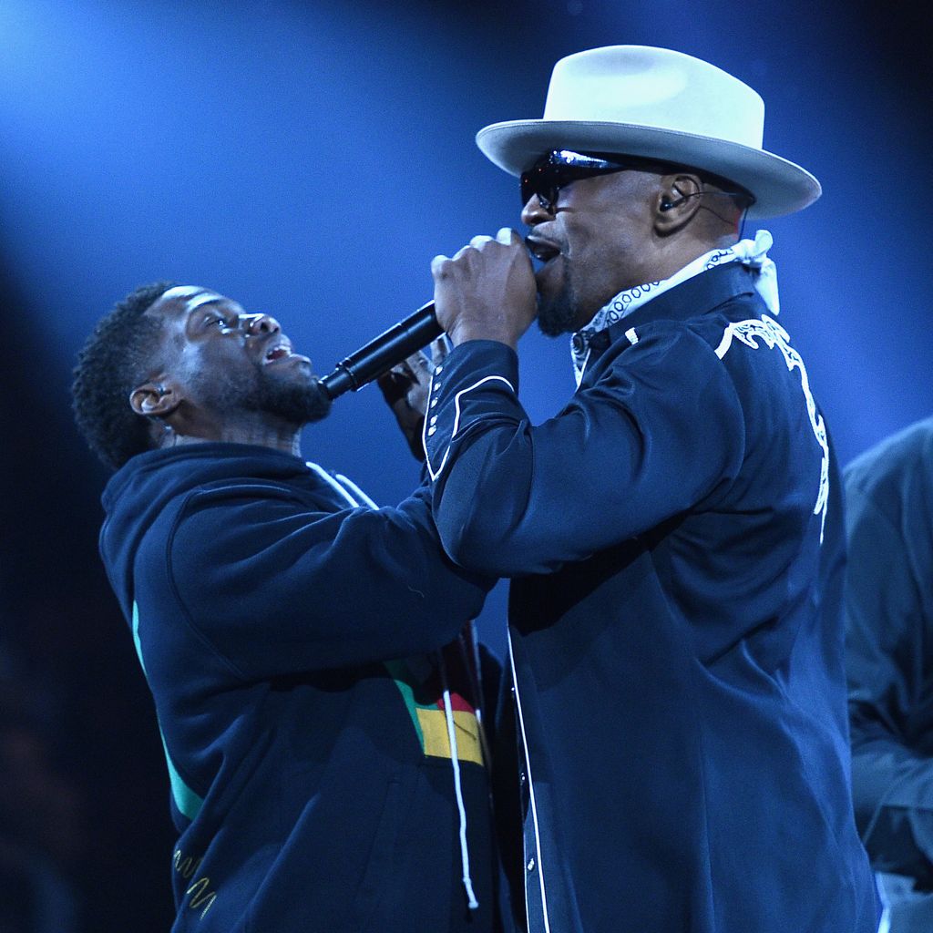 Kevin Hart mit Jamie Foxx beim NBA All-Star Game 2018