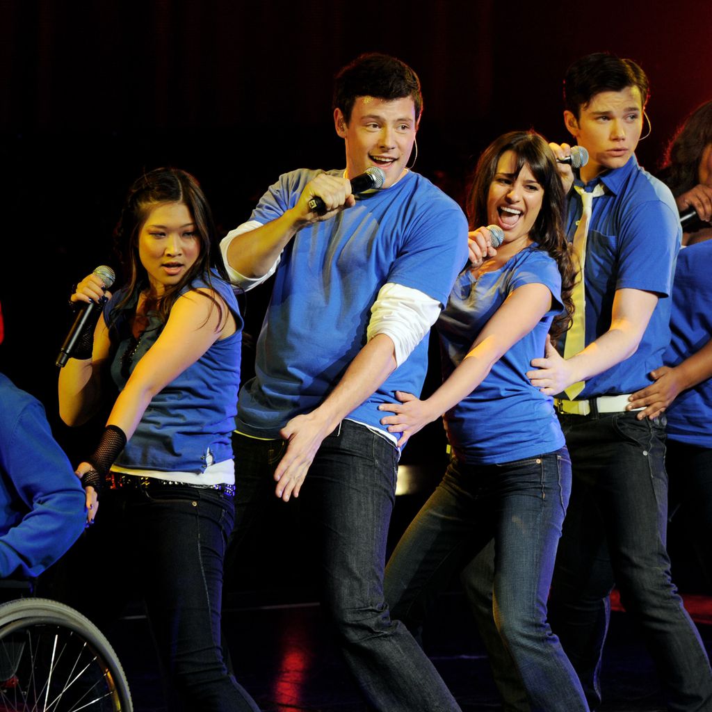 Kevin McHale, Jenna Ushkowitz, Cory Monteith, Lea Michele, Chris Colfer und Amber Riley
