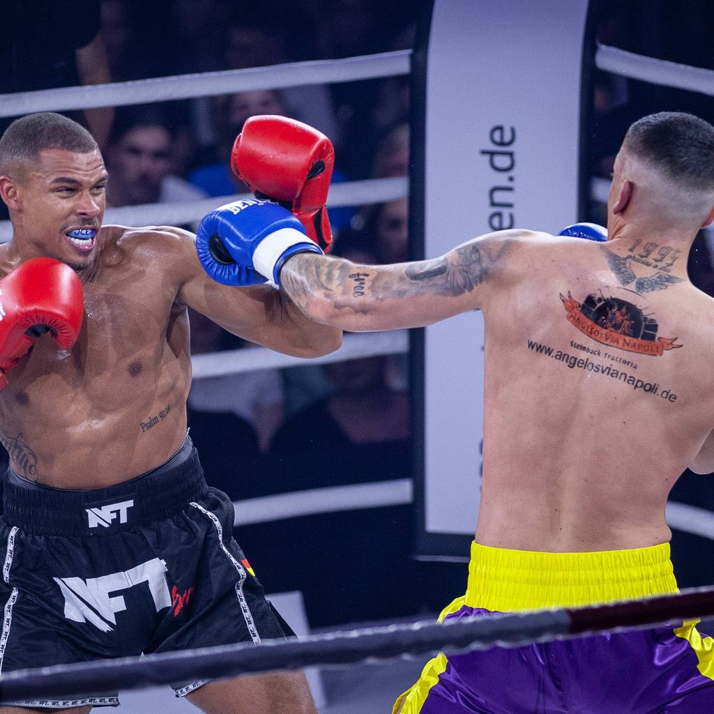 Kevin Njie und Nicolas Nizou kämpfen im Ring bei Fame Fighting 2023