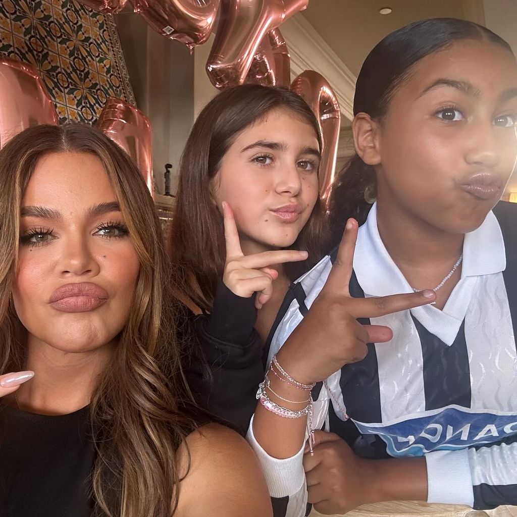 TV-Bekanntheit Khloé Kardashian mit ihren Nichten Penelope Disick und North West