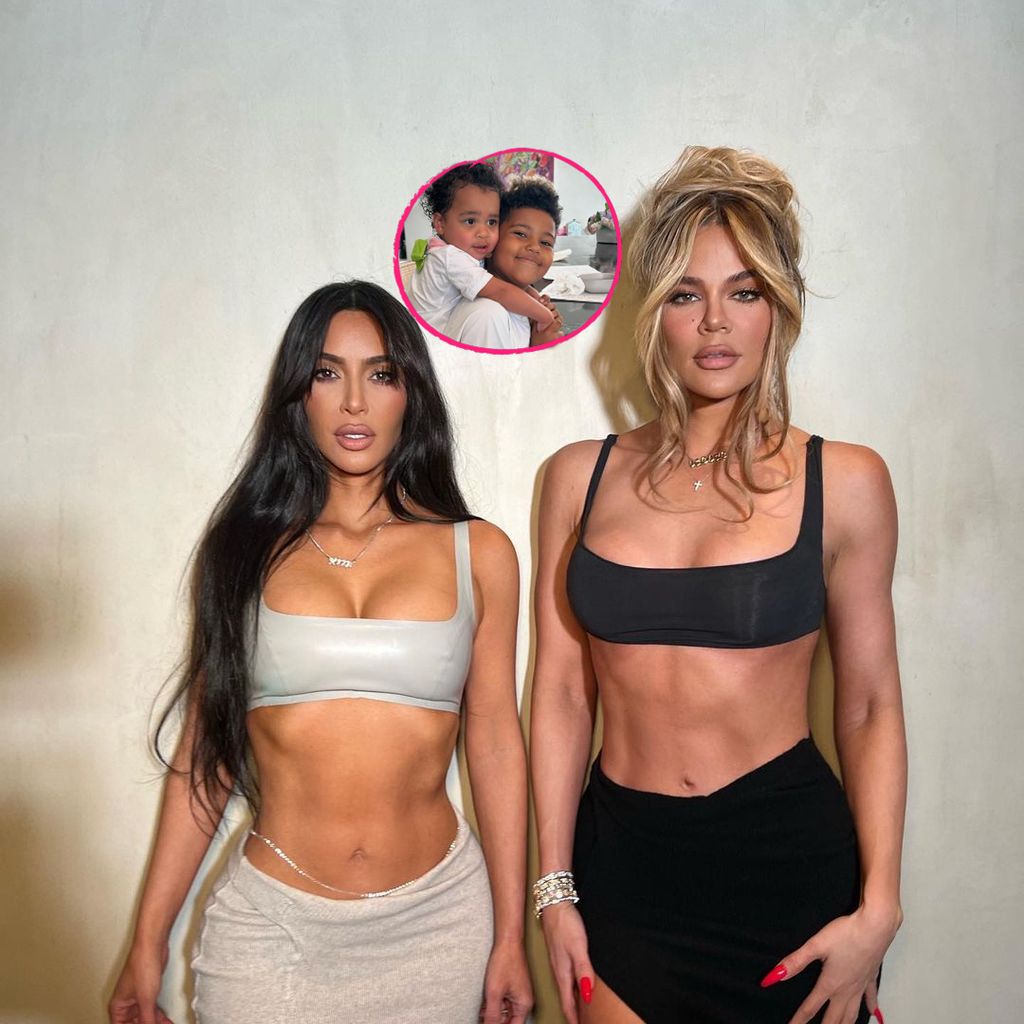 Kim Kardashian, Khloé Kardashian, Tatum Thompson und Saint West