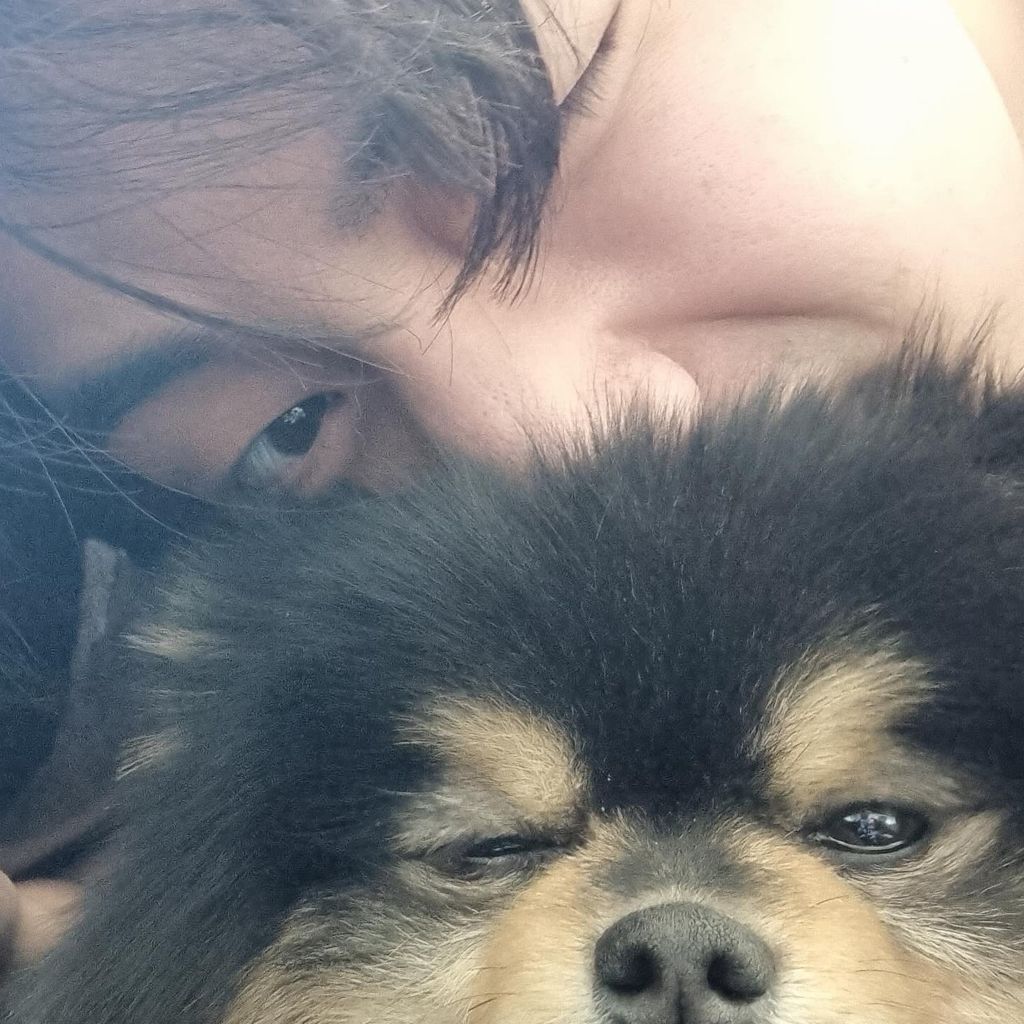 Kim Taehyung mit seinem Hund Yeontan, Instagram, Dezember 2024