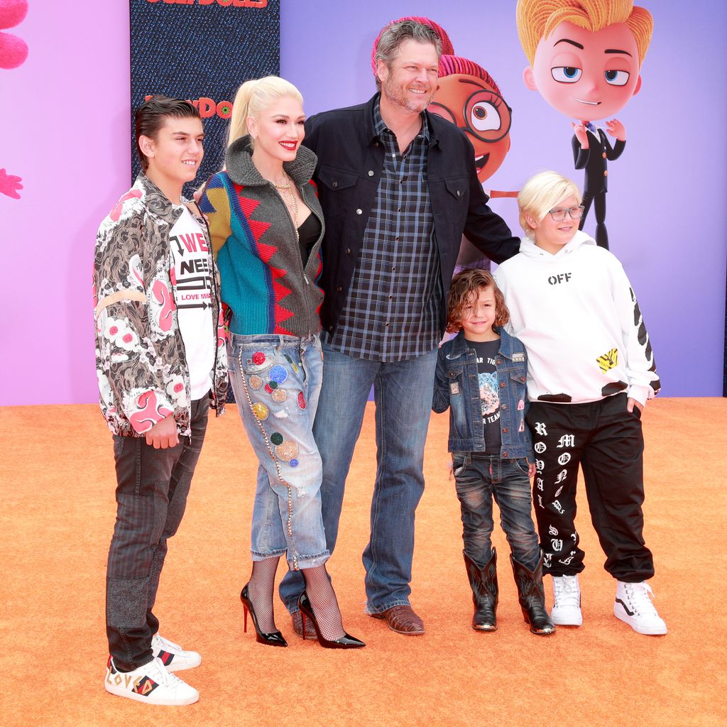 Kingston Rossdale, Gwen Stefani, Blake Shelton, Apollo Rossdale und Zuma Rossdale