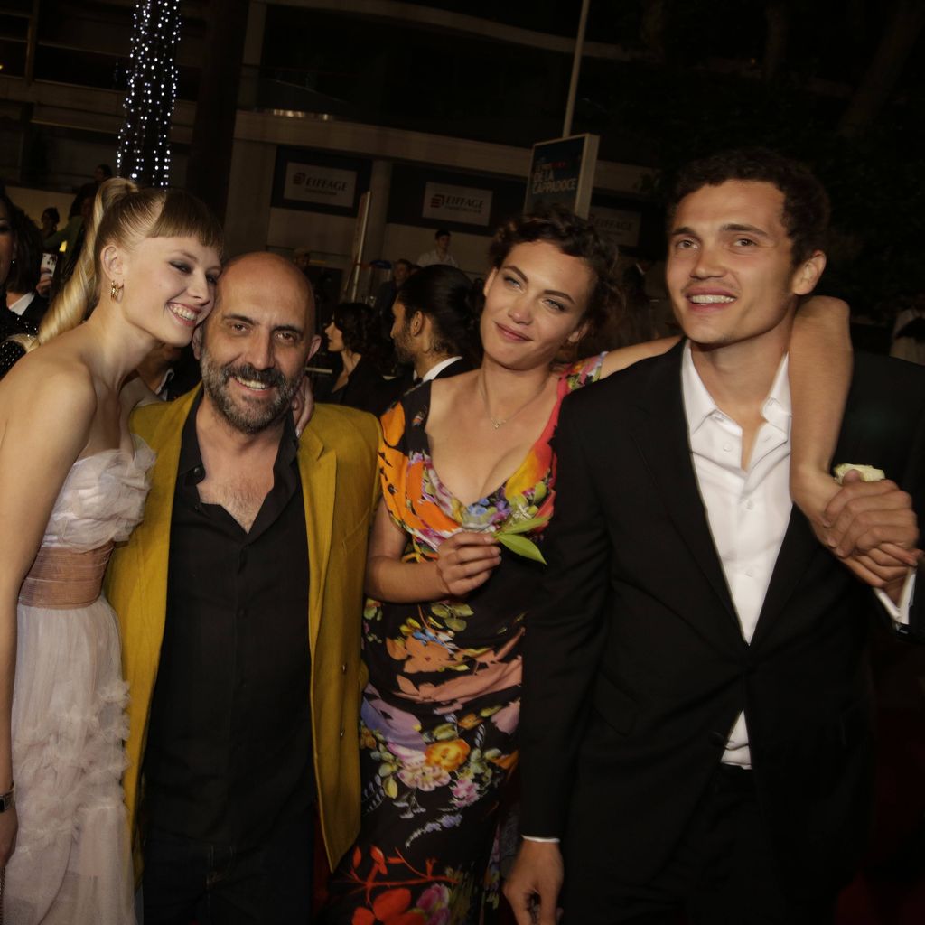 Karl Glusman, Klara Kristin, Gaspar Noé und Aomi Muyock bei der Premiere von "Love" beim 68. Filmfestival von Cannes, 20. Mai 2015
