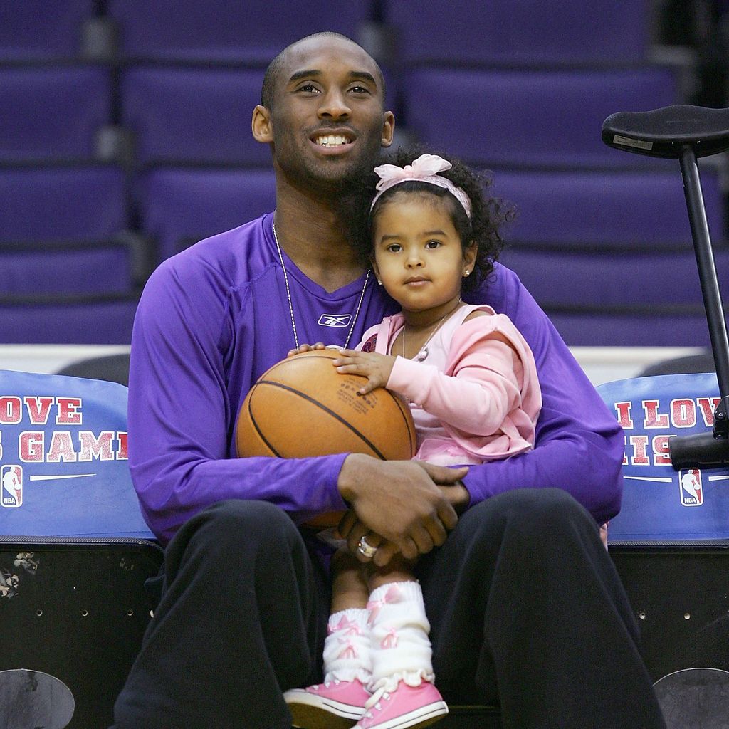 Kobe Bryant mit seiner Tochter Natalia im Januar 2005