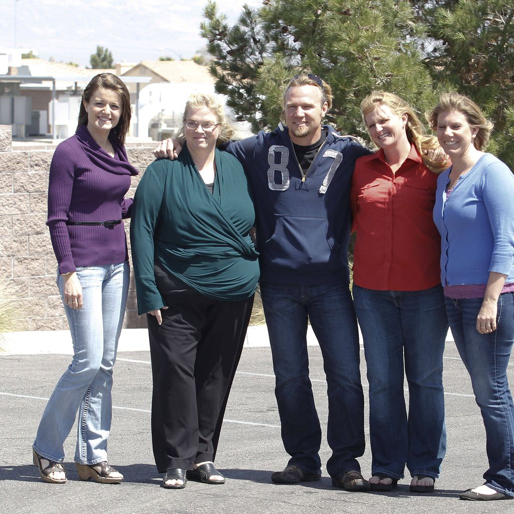 Kody Brown mit Robyn, Janelle, Christine und Meri bei Presseterminen zu "The Sister Wives" in Las Vegas