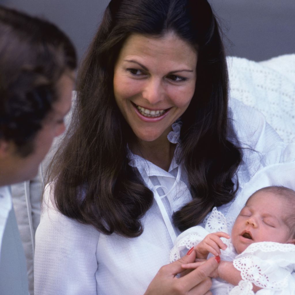König Carl Gustaf und Königin Silvia mit ihrer Tochter Victoria, 1977