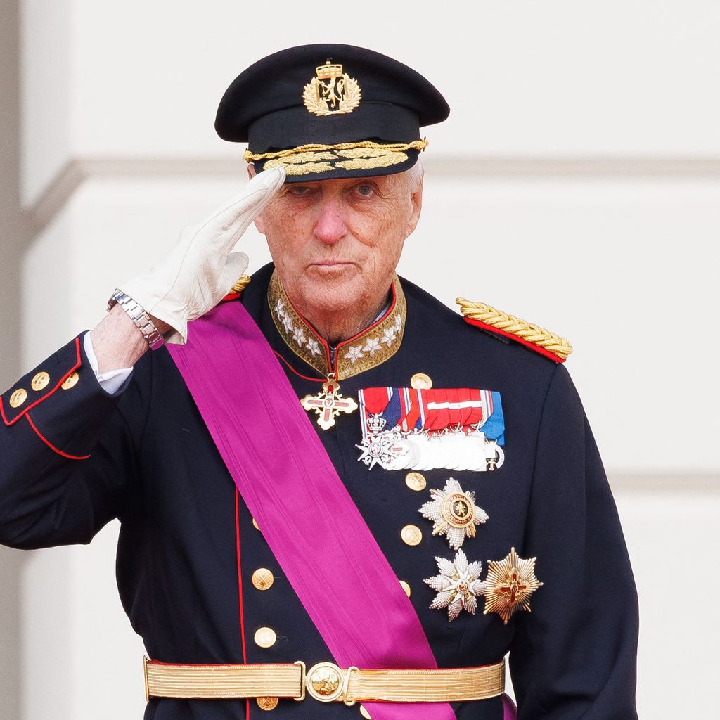 König Harald V. bei der Willkommenszeremonie am Königlichen Schloss in Oslo, 24. März 2026