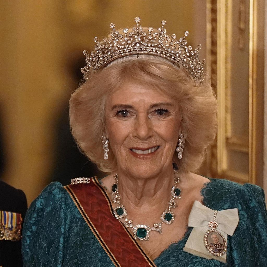 Königin Camilla beim Staatsbankett auf Schloss Windsor, 3. Dezember 2025