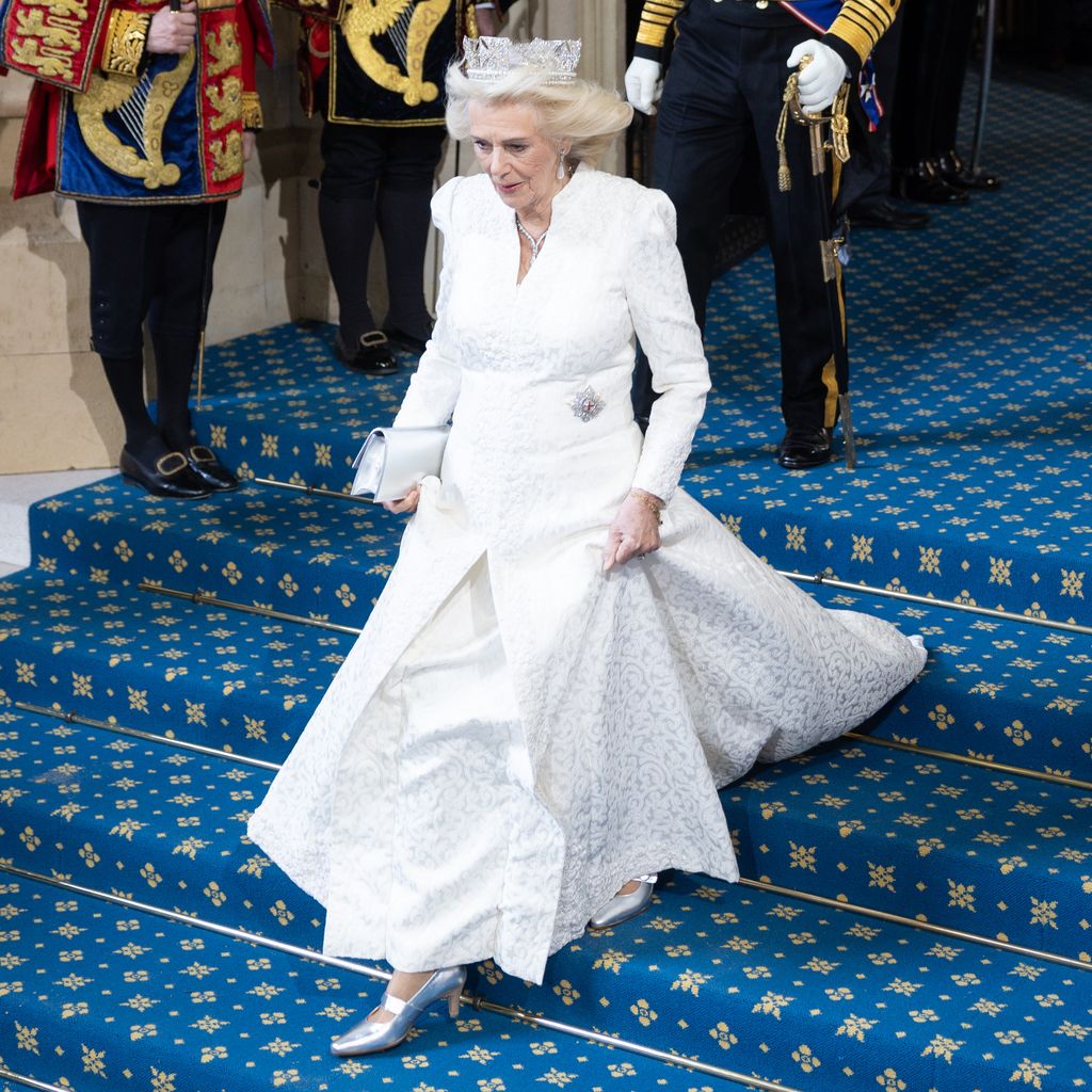 Königin Camilla nach der Parlamentseröffnung im Palace of Westminster, London, 13. Mai 2026