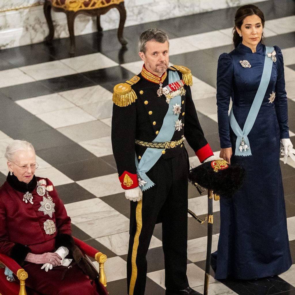 Königin Margrethe, Prinz Frederik und Prinzessin Mary von Dänemark