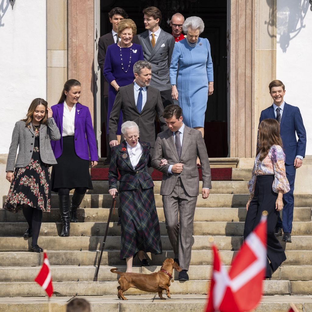Königin Margrethe mit ihrer Familie, April 2025