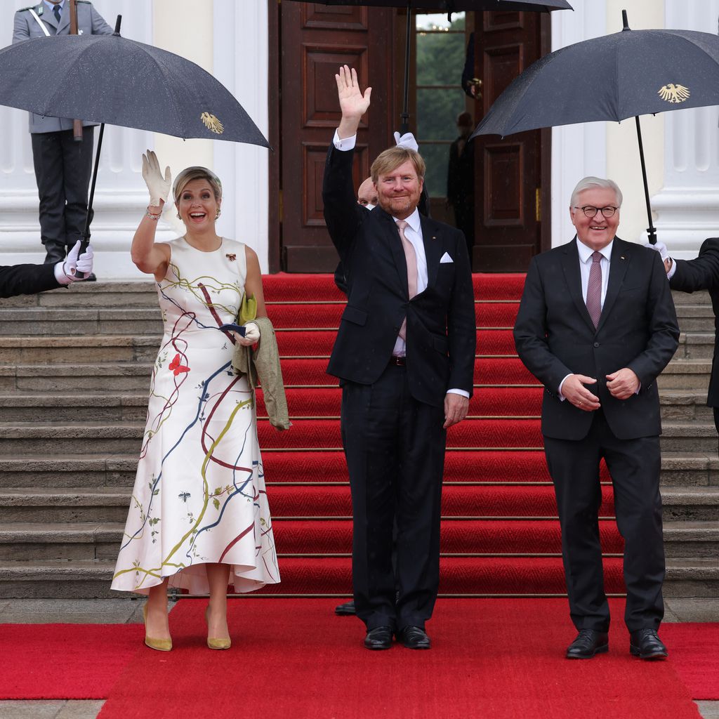 Königin Máxima, König Willem-Alexander und Frank-Walter Steinmeier in Berlin im Juli 2021