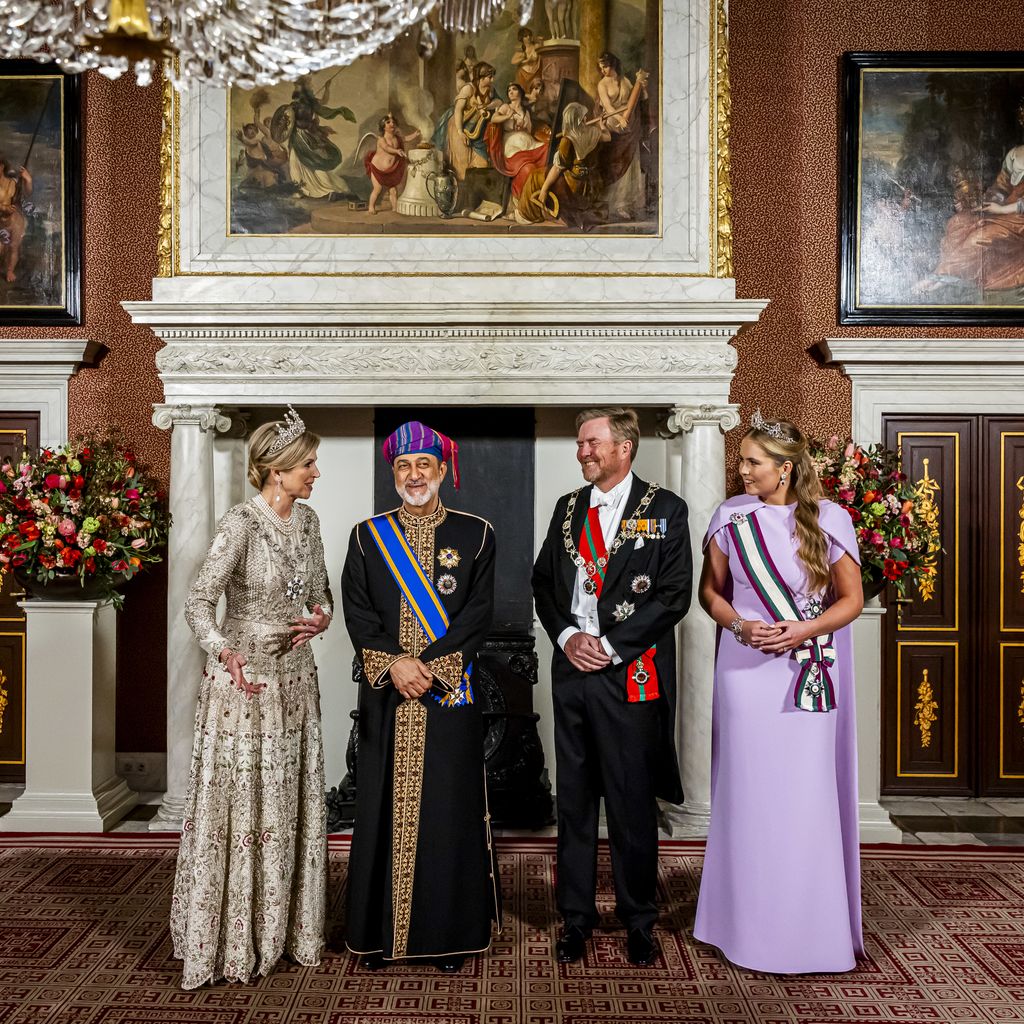 Königin Máxima, Sultan Haitham bin Tarik, König Willem-Alexander und Prinzessin Catharina-Amalia